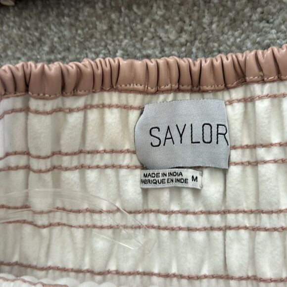 NEW SAYLOR Camel colored faux leather 2pc skirt set Size M NWT - Picture 11 of 15